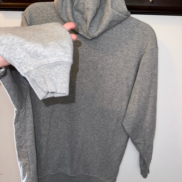 Nike Womens Tie Embroidered Logo Hooded Sweatshirt Pullover Grey Size Medium - Picture 6 of 6